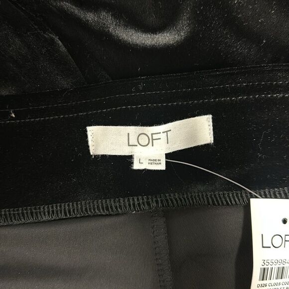 LOFT L Black Velvet Pull On Leggings - Picture 14 of 16
